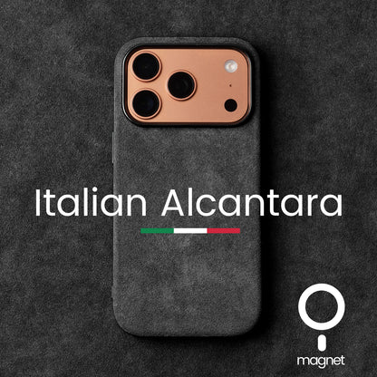 for ALCANTARA Case for iPhone 18 17 16 15 Pro Max Supercar Same Suede Leather Compatible with MagSafe Business Luxury Cover