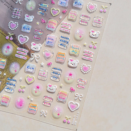 Colorful Water Bubble 5D Nail Art Stickers Goldfish Koi carp Dreamy Polarized Dreamlike Self Adhesive Delicate Manicure Decals