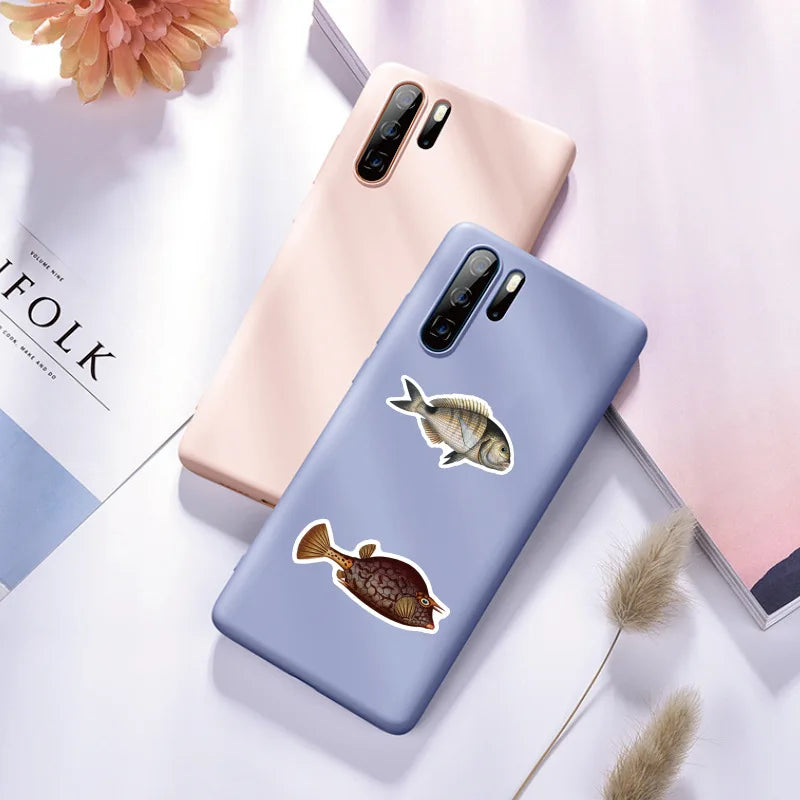 10/25/50pcs Sea Fish Ocean World Stickers Cartoon for DIY Scrapbook Stationery Water Bottle Phone Laptop Guitar Decal Toy