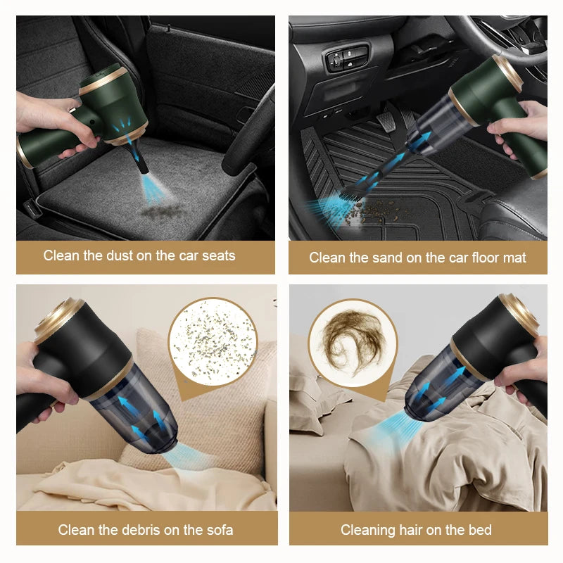 2in1 Handheld Vacuum Cleaner Blower Portable Cordless Car Vacuum Rechargeable Powerful Suction for Home Car Office Pet Hair Dust