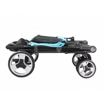 Portable Golden Retriever Large Dog Pet Stroller Cart Simple 4-wheel Foldable Large Capacity Stroller Outdoor Travel Pet Trolley