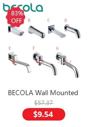 BECOLA Wall Mounted Faucet Spout Square and Round Brass Chrome/Black Spouts Waterfall Shower Faucet Accessories