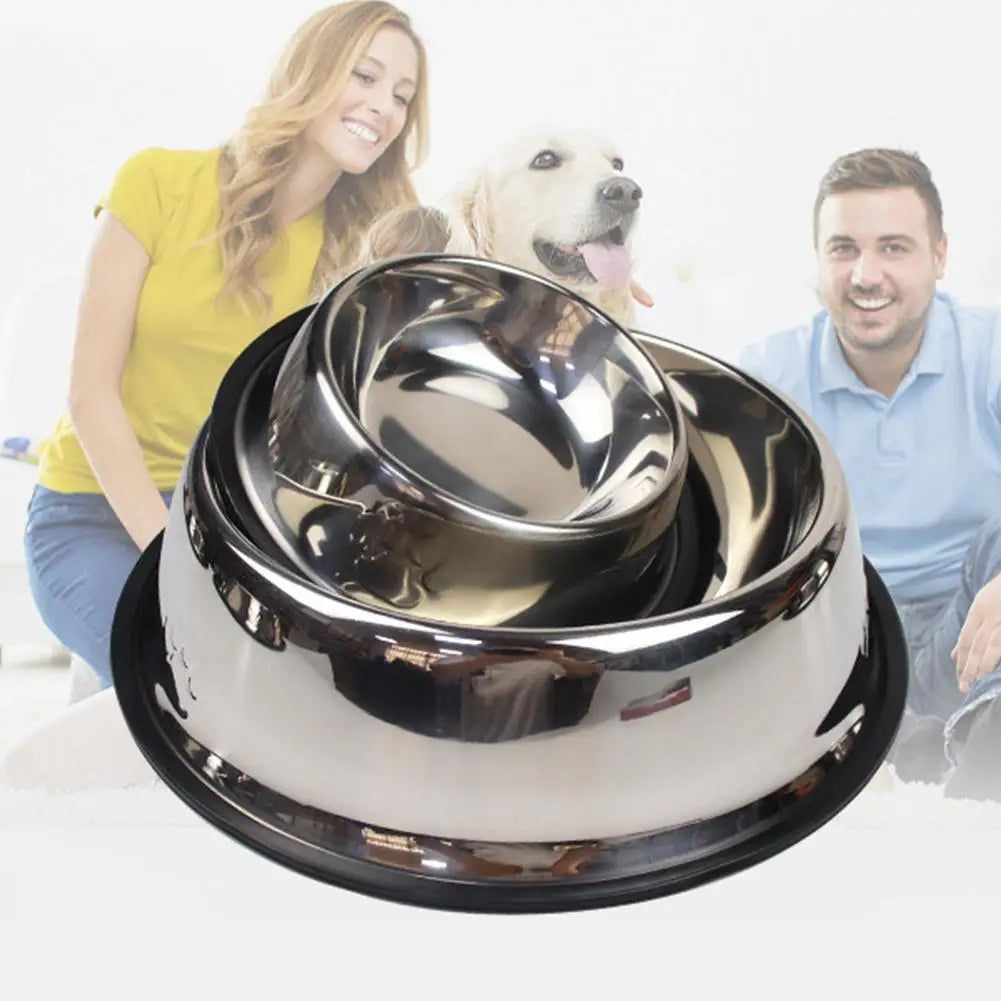Steel Pet Dog Bowl Feeder Skidproof Anti-ant Food Water Drink Dishes Feeder Dog Bowls Food Accessories Pet Supplies