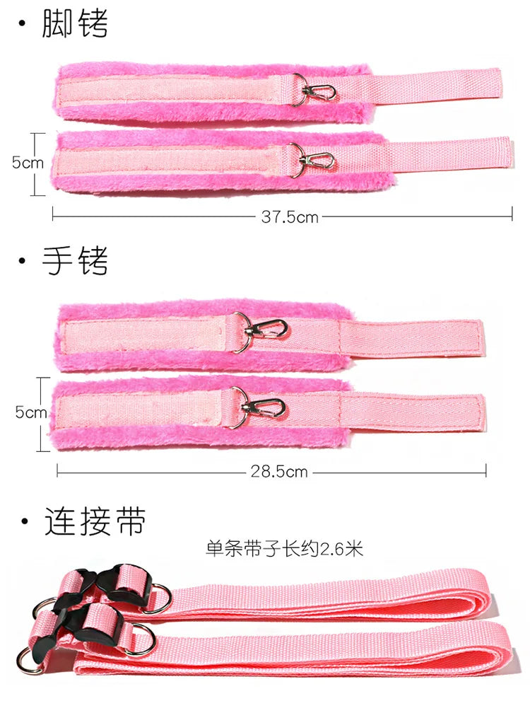 Couples Bed Handcuffs Sex Toys For Woman Bdsm Bondage Set Ankle Cuff Restraints Rope Strap Handcuffs Ankle Cuff Adult Game Goods