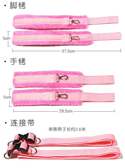 Couples Bed Handcuffs Sex Toys For Woman Bdsm Bondage Set Ankle Cuff Restraints Rope Strap Handcuffs Ankle Cuff Adult Game Goods