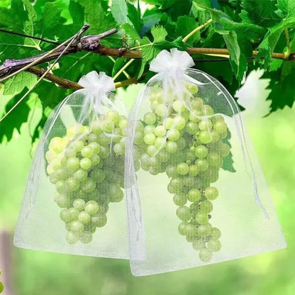 Reusable Drawstring Plant Protection Net Bags Garden Pest Proof Cover For Fruit Trees Vegetables Grapes Strawberries Berries