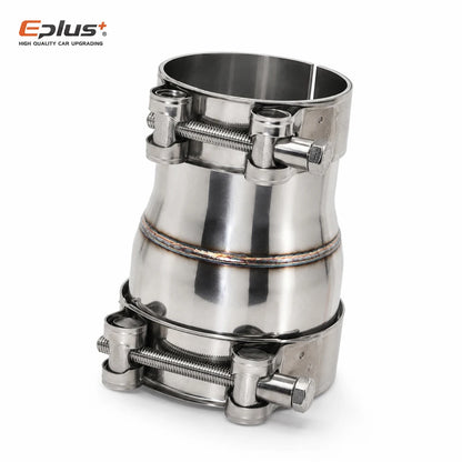 EPLUS Universal Stainless Steel Pipe Straight Adapter Reducer Joint Motorcycle Car Exhaust Pipe No-Weld Installation Connector
