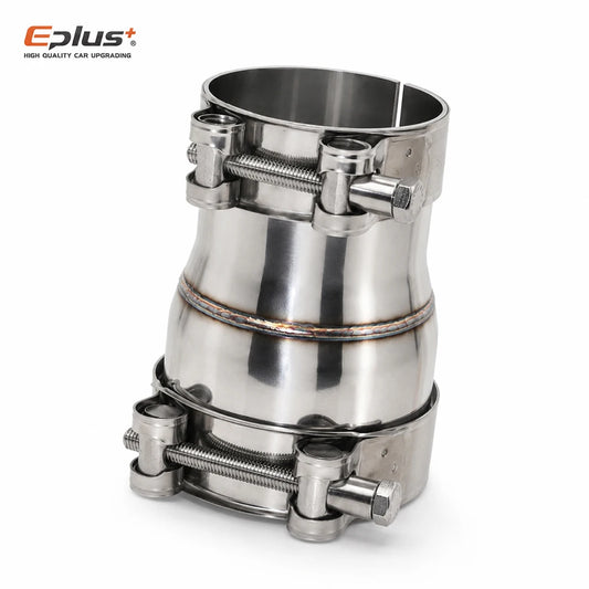 EPLUS Universal Stainless Steel Pipe Straight Adapter Reducer Joint Motorcycle Car Exhaust Pipe No-Weld Installation Connector