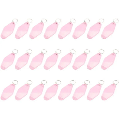 A84E-24 Pcs Vintage Motel Keychain DIY Blank Hotel Keychains Heat Transfer Blank Keychains Bulk Sublimation