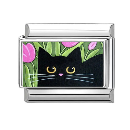 2026 Women's Funny Cat Bite Tail Elephant Dog Animals Italian Charm Link Fit 9mm Stainless Steel Module Bracelet Making Jewelrys