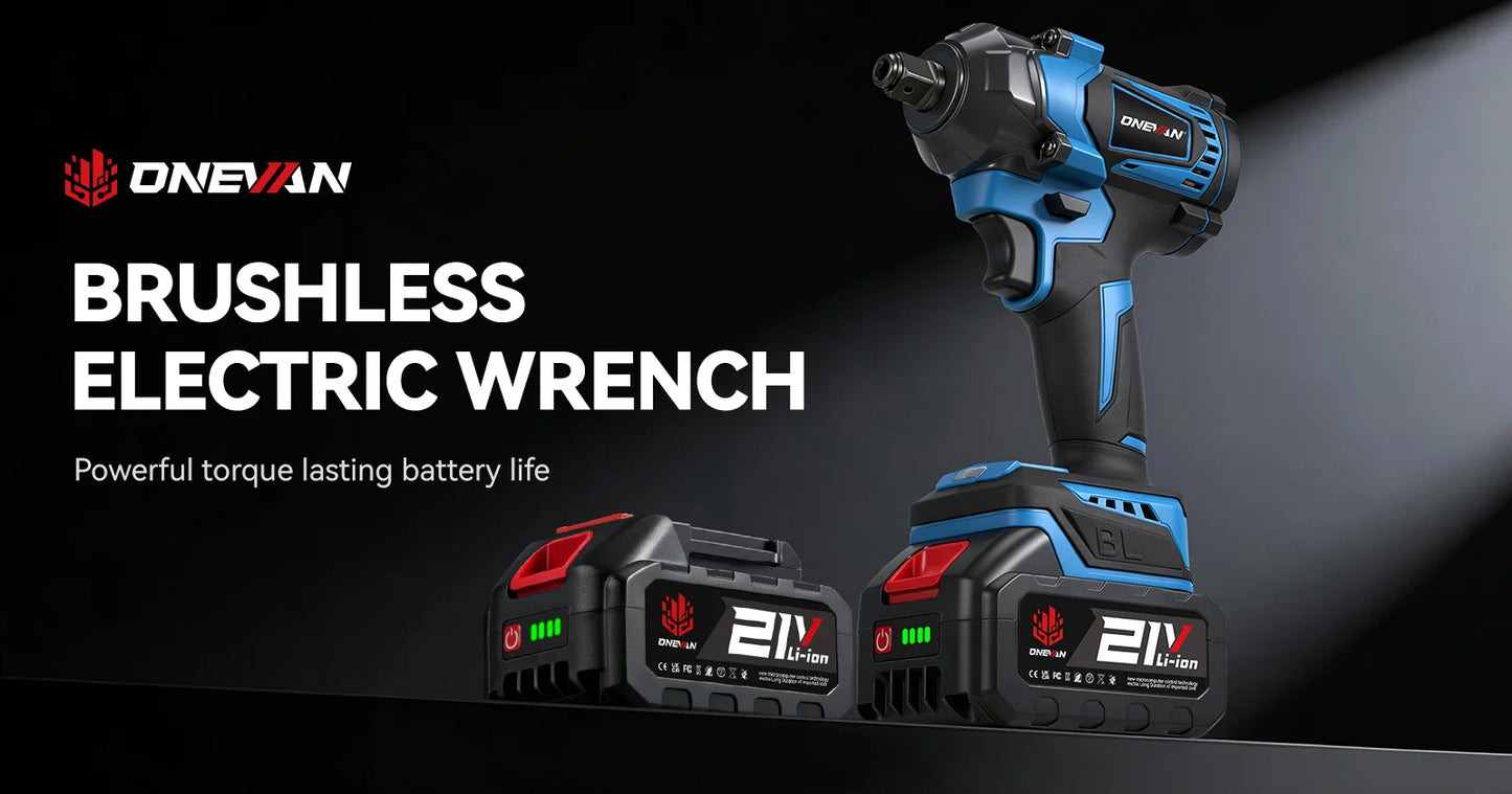 ONEVAN 1200N.M Torque Brushless 4 Gears Electric Impact Wrench 1/2 inch Cordless Screwdriver Tool for Makita 18V Battery Pin