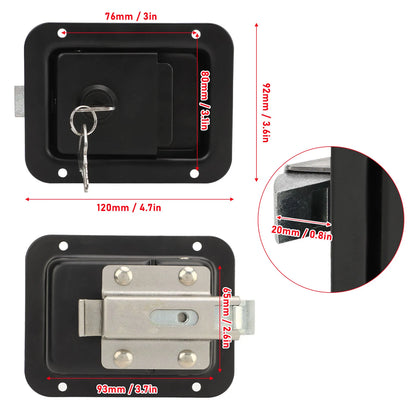 RV Toolbox Flush  Rugged Stylish  Reliable Trailer Paddle Door  Black  High Hardness for Campers