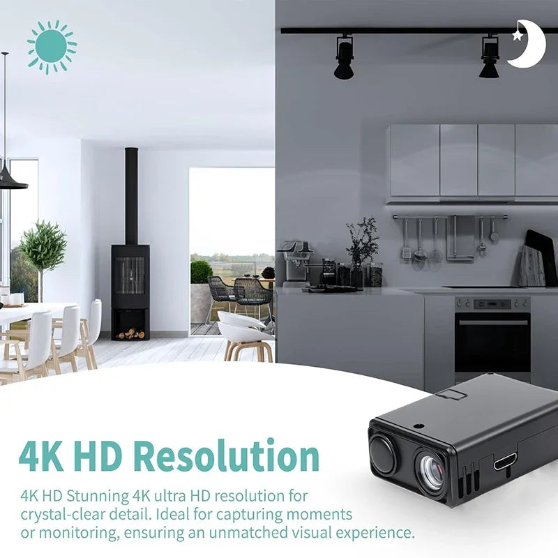 4K Camera WiFi Wireless Monitor Night Vision Remote Motion Detecting Camcorders Security Protection Indoor Surveillance
