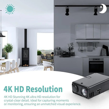 4K Camera WiFi Wireless Monitor Night Vision Remote Motion Detecting Camcorders Security Protection Indoor Surveillance