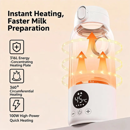 Portable Baby Milk Bottles Warmer 500ML Hot Water Bottle Heated for Newborn Travel 316L Stainless Steel Kids Thermos & Heater