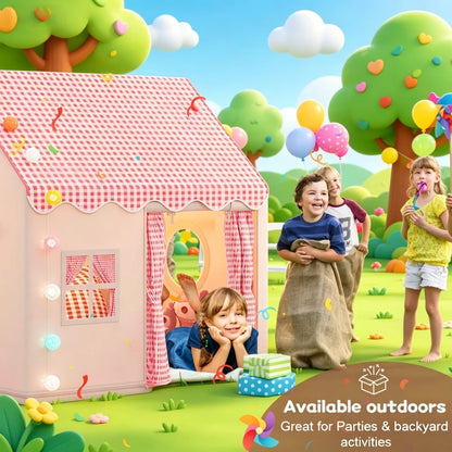 Children's Fun Playhouse Tent, Bed Canopy Partition, Children's Pretend Play Tent, Kids' Toy Castle, Portable Outdoor Toy Playhouse, Includes Cloud/Butterfly Party Decorations, Holiday Gift, Does Not Include Lighting