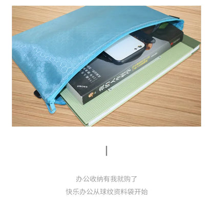 A4 Waterproof Canvas File Folders Football Pattern Thick File Bag Student Teacher Document Bag Business School Supplies
