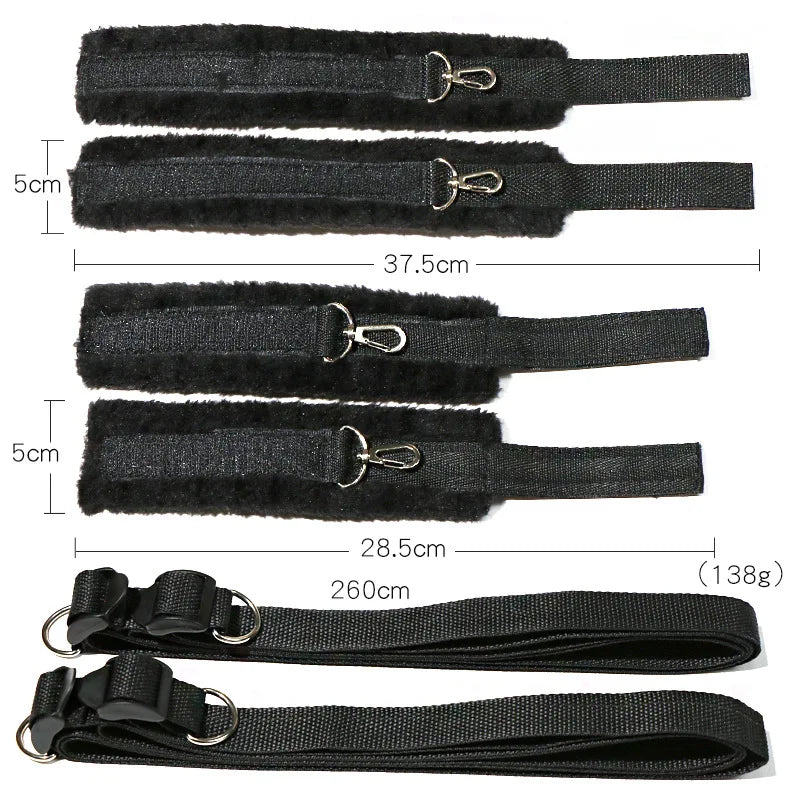 Couples Bed Handcuffs Sex Toys For Woman Bdsm Bondage Set Ankle Cuff Restraints Rope Strap Handcuffs Ankle Cuff Adult Game Goods