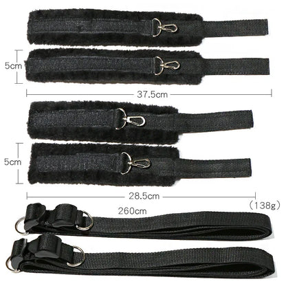 Couples Bed Handcuffs Sex Toys For Woman Bdsm Bondage Set Ankle Cuff Restraints Rope Strap Handcuffs Ankle Cuff Adult Game Goods