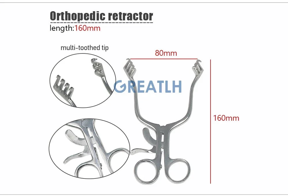 GREATLH Veterinary Instruments  Orthopedics Weitlaner Retractor Stainless Steel Self-Retaining Retractor pet
