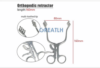 GREATLH Veterinary Instruments  Orthopedics Weitlaner Retractor Stainless Steel Self-Retaining Retractor pet