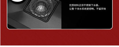55cmx32cm 304 Nano Stainless Steel Hidden Sink Folding Faucet with Large Single Slot and Cover Plate Bar Counter Cup Washer