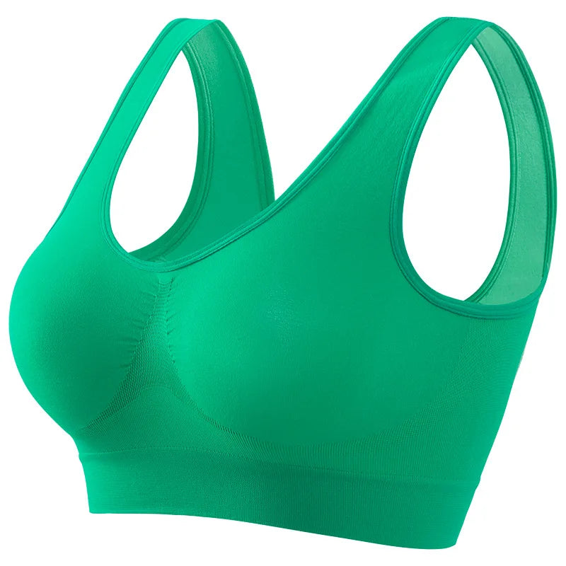 Women's Seamless Push-Up Bra Sports Bralette Non-wire Crop Top Solid Sexy Lingerie No-Pads Breathable Plus Size Tank Bra S-5XL