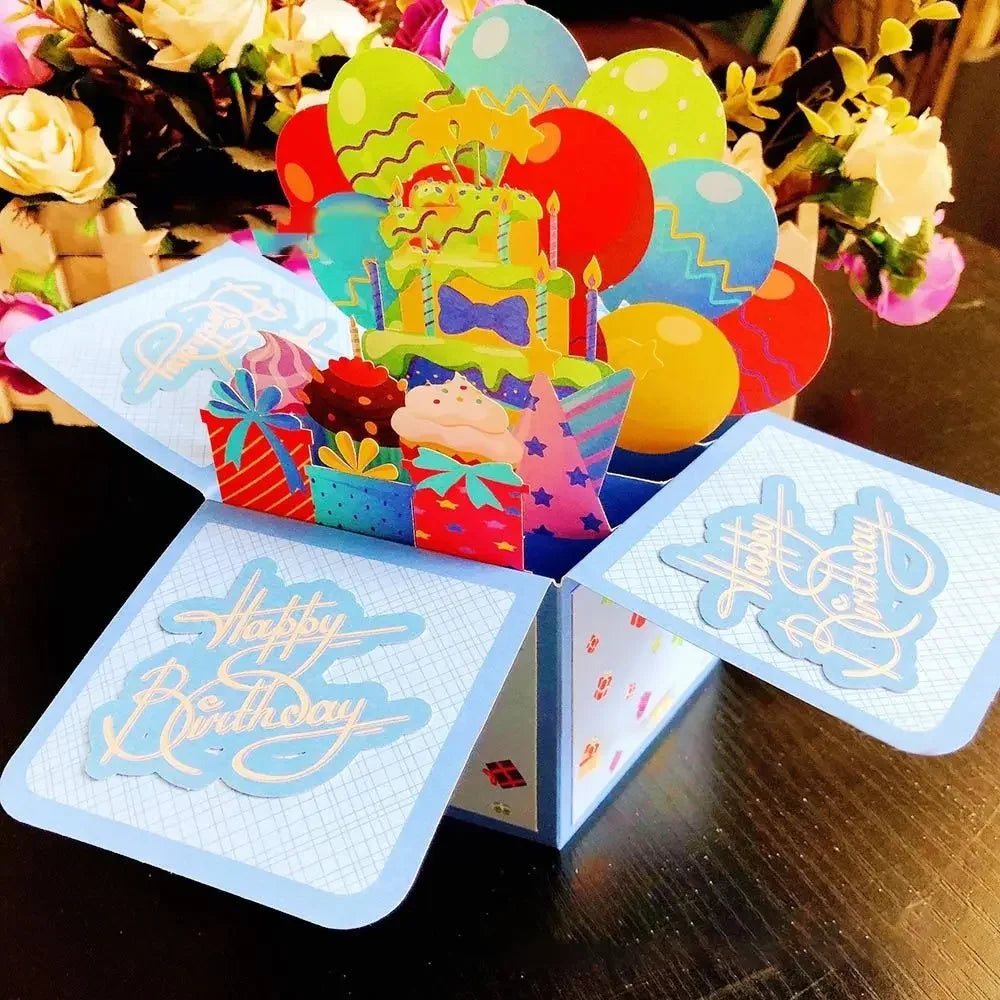 Pop Up 3D Greeting Card Paper Flowers Bouquet Postcard for  Birthday Mothers Father's Day Graduation Wedding Valentine's Day