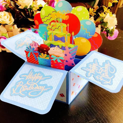 Pop Up 3D Greeting Card Paper Flowers Bouquet Postcard for  Birthday Mothers Father's Day Graduation Wedding Valentine's Day