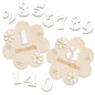 HUA HUA Wooden Baby Monthly Milestone Cards Flowers Double Sides Number Month Girls Boys Newborn Photography Props Accessories