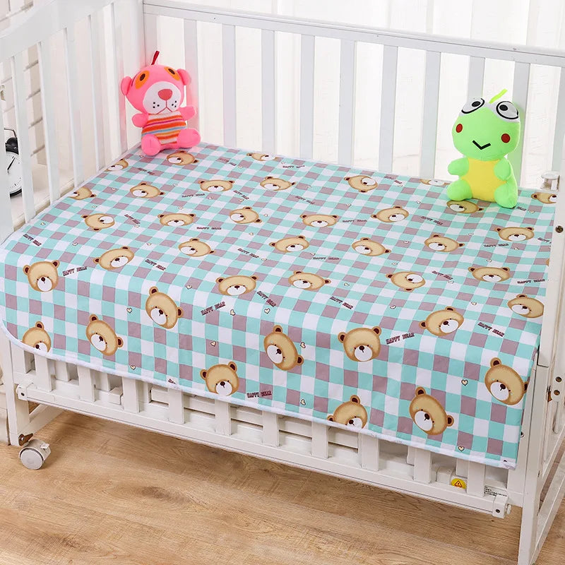 Crib Sheet Waterproof Baby Urine Changing Mat Cotton Reusable Infant Change Diaper Pad Cover Washable Newborn Bed Nappy Mattress