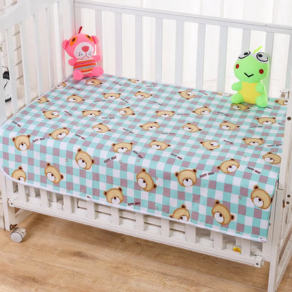 Crib Sheet Waterproof Baby Urine Changing Mat Cotton Reusable Infant Change Diaper Pad Cover Washable Newborn Bed Nappy Mattress