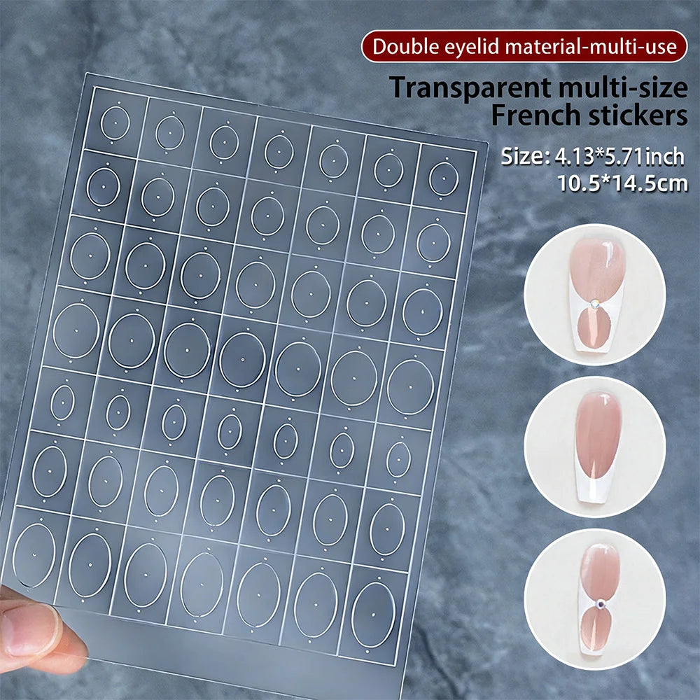 1pcs French Tip Guide Hollow Grid Nails Stencils Decals Self-Adhesive French Lines Nail Stickers Nail French Tips Guide Tools S@