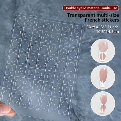 1pcs French Tip Guide Hollow Grid Nails Stencils Decals Self-Adhesive French Lines Nail Stickers Nail French Tips Guide Tools S@