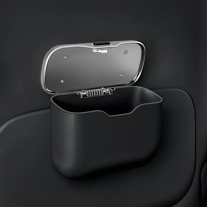 Multifunctional Car Trash Can with Lid Button, Hanging Storage Bin for Wet and Dry Use, Auto Interior Accessories, Organizer Box
