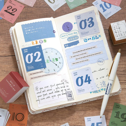 2026 Calendar Thin Waterproof Paper Desk Home Mark Memo Journal Note Keeper Daily Organizer Planner Stationery Advent Calendar