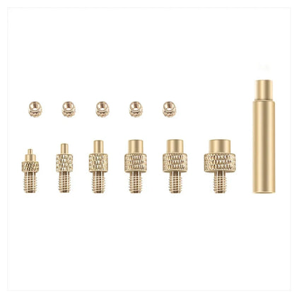 9PCS Heat Insert Nut Iron Tip Hot Melt Heat Set Insert Tool Soldering Iron Tip 3D Printing Modify Finishing Brass Thread Embed