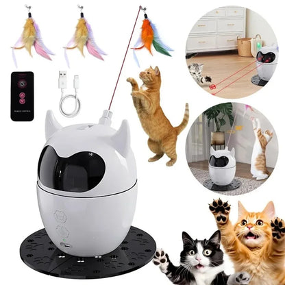 Smart Electric Cat Interactive Toy Two Speed Modes Auto Power Off Low Noise USB Charging Pet Stimulation Toy Stimulate Hunting Instinct for Indoor Cats Kittens Daily Entertainment
