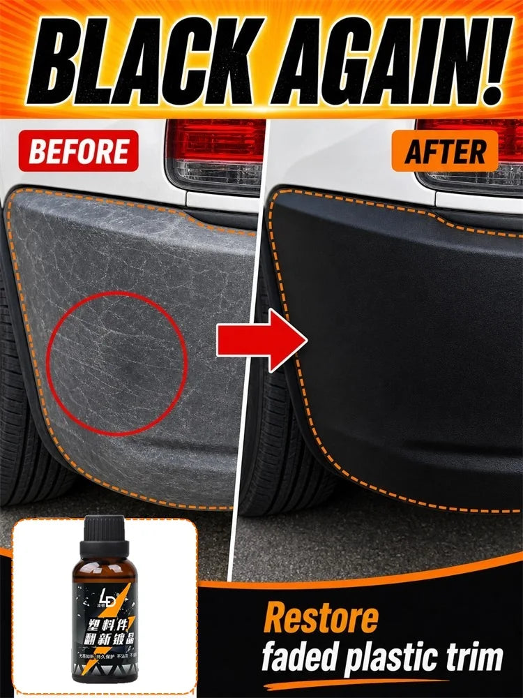 Hydrophobic Plastic Restorer Kit – Repels Water & Restores Gloss on Car Trim, Long-Lasting Coating for Exterior Detailing
