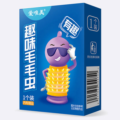 Reusable Condoms For Men Caterpillar Shape Condoms With Spikes Mustache Tendrils Penis Sleeve Super Exciting For Men Sex Toy