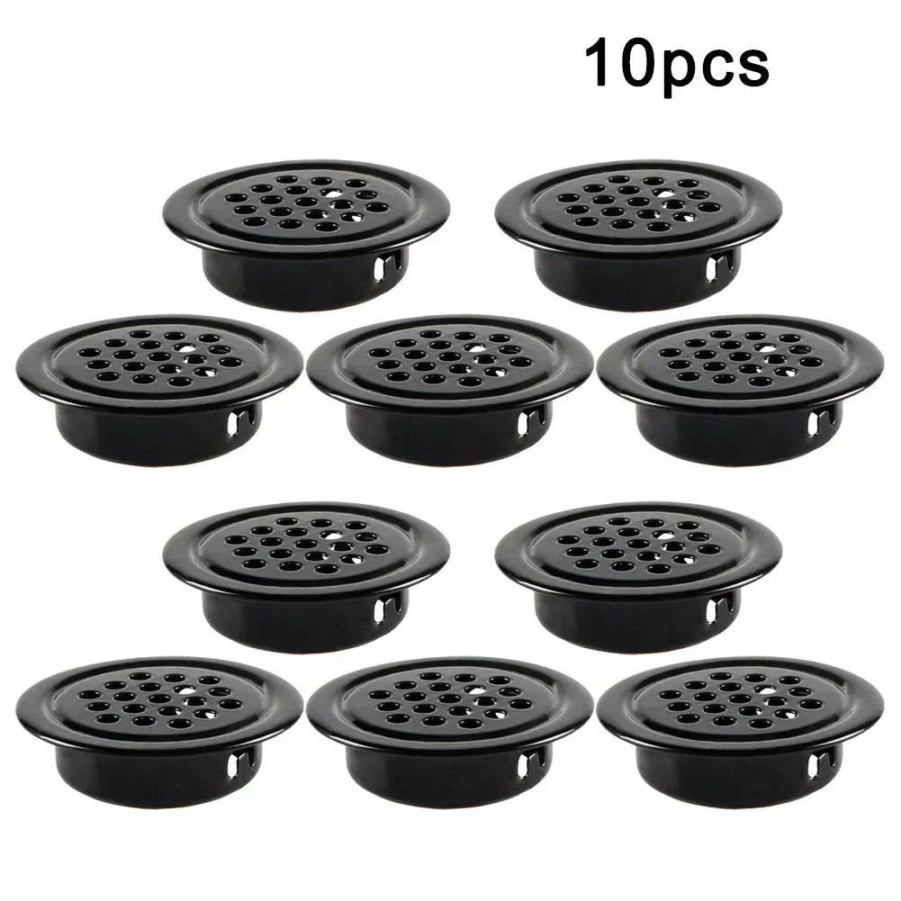 10 Pcs Cabinet Air Vent Grill Cover Metal Cupboard Round Ducting Ventilation 19-53mm For Home Decoration Hardware Accessories