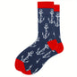 1 pair of men's cartoon printed tool pattern with unique and personalized long socks men  socks