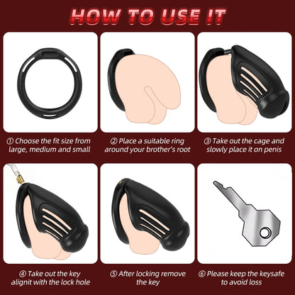 Sex Toys Male Chastity Cage with 4 Sizes Rings And Invisible Lock for Penis Bondage Cock Cage Chastity with Elastic Belt SM Toy