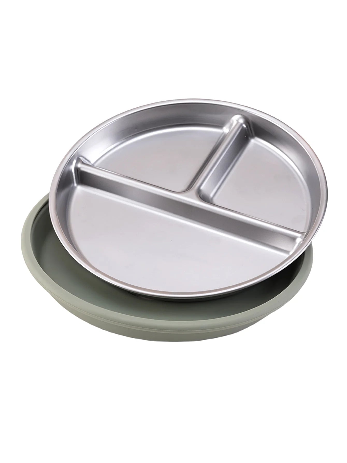 1PCS Stainless Steel Dishes Plate Detachable Suction Bowl For Baby Feeding BPA Free Silicone Base Tableware Newborn Essentials