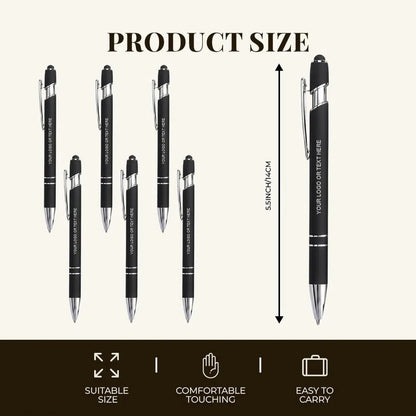 Custom 2-in-1 Engraved Pens 5 Pcs Bulk, Personalized Name Pens for Business & Corporate Gifts