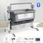 Electric Baby Crib Bassinet Cradle Bluetooth Music Timer with Automatic Swing Remote Control Foldable Design Breathable Mesh Sides Soft Mattress Stable Frame Safe Sleeping Bed for Newborn Infant Home Use and Travel Comfort Ba