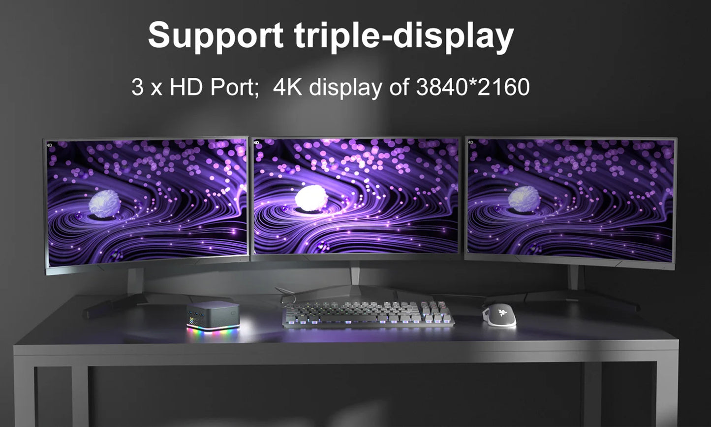 T9 PRO Intel Alder Lake-N100 Quad Core Mini PC Win 11 16G DDR5 1TB SSD Dual Gigabit Ports 4K Triple Output Desktop Convenient pc