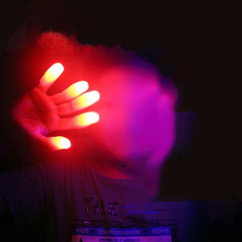 2/4/6pcs Magic Light Up Finger Fingers LED Tricks Thumb Props Christmas Christmas Festival Party Novelty Funny Toys
