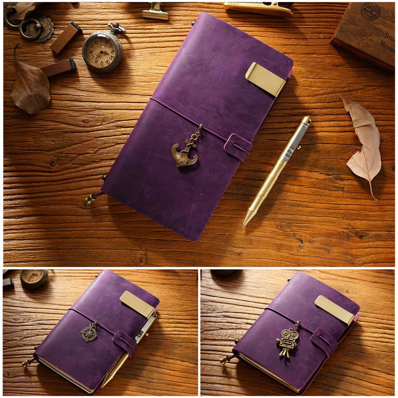 Fromthenon Leather TN Travel Notebook Handbook Diary First Layer Cowhide Diary Handbook Notes Handmade Loose-leaf Notebook