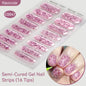 Gradient Auroras Semi Cured Gel Nail Strips Sparkly Shinning DIY Gel Polish Stickers for Nails Works with UV/LED Nail Lamps